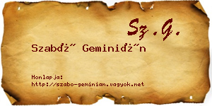 Szabó Geminián névjegykártya